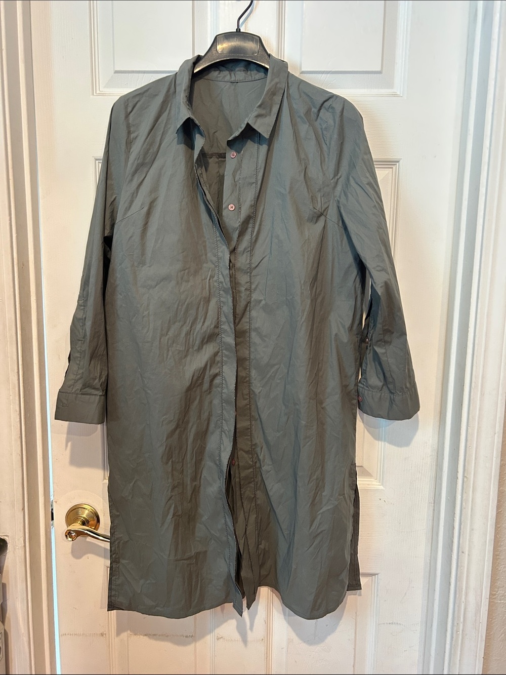 Lightweight Gray Women's Long Shirt Jacket